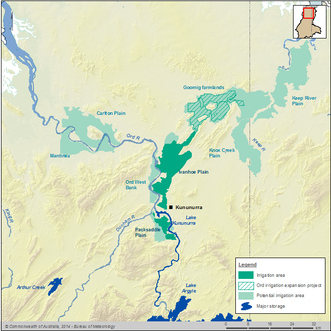 Figure W6 Proposed expansion in the Ord River Irrigation Area