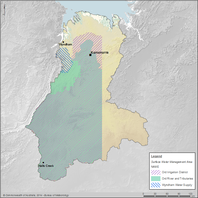 Figure A1 Surface water management areas in the Ord region