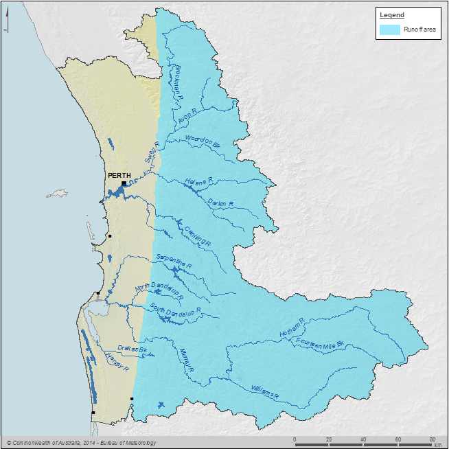 Figure 2 Runoff model area within the Perth region