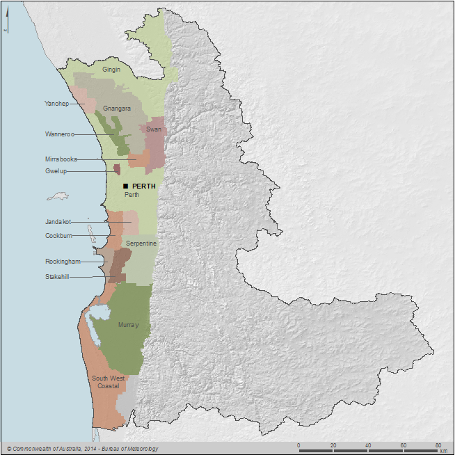 Figure A1 Groundwater management areas within the Perth region