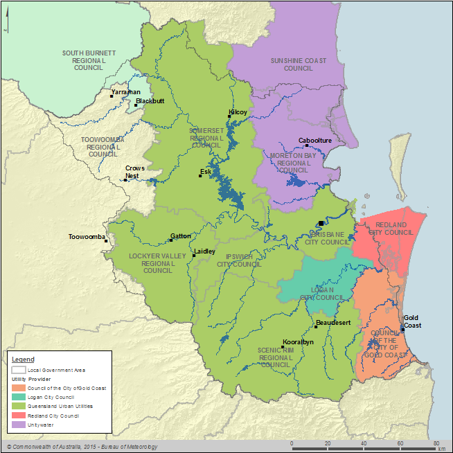 Figure A2 Utility service areas in the South East Queensland region