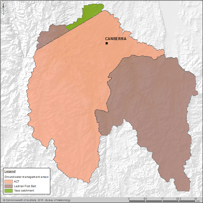 Figure C9 Groundwater management areas in the Canberra region