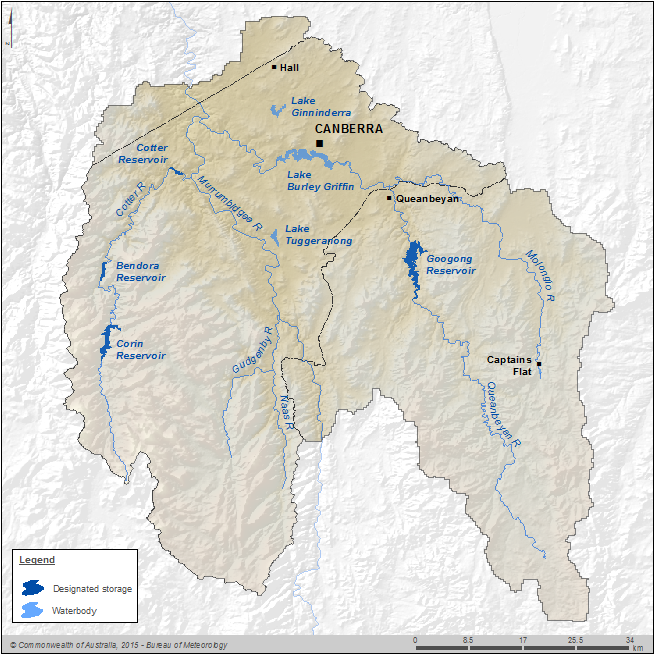 Figure C8 Surface water storages within the Canberra region 