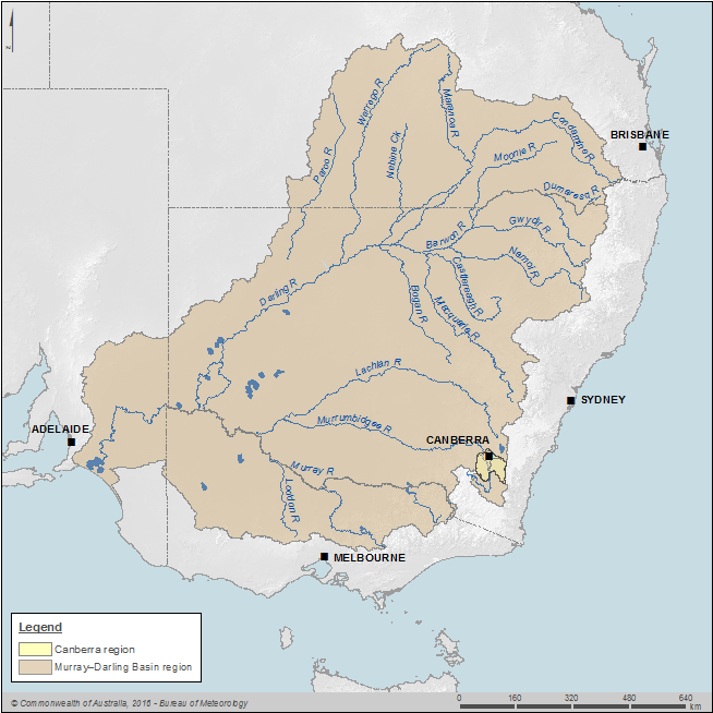 Figure C2 The Canberra region in the context of the Murray–Darling Basin region
