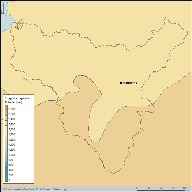 Figure C11  Map of evapotranspiration for the Daly region during the 2014–15 year