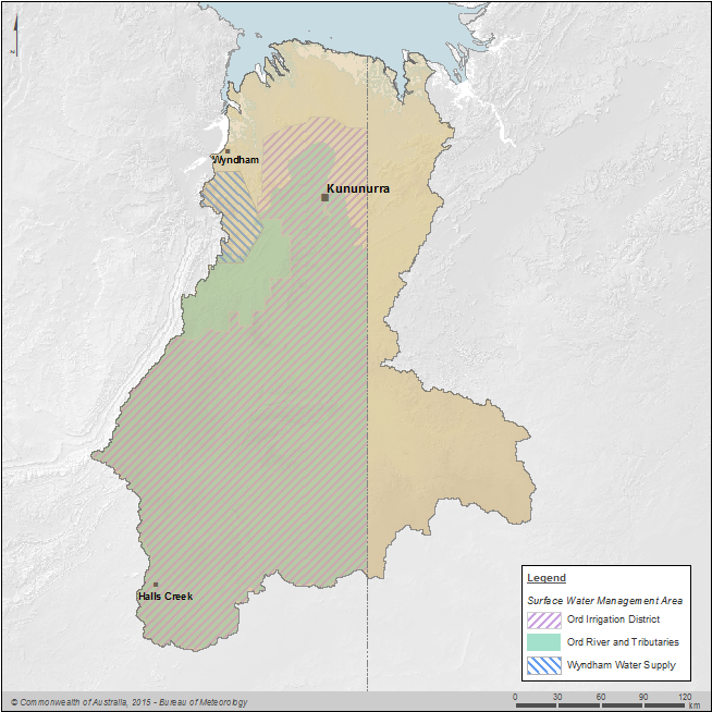 Figure C9  Map of surface water management areas in the Ord region