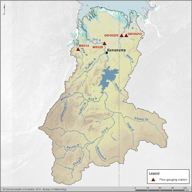 Figure N10 Map of gauging stations used to calculate total outflow to sea