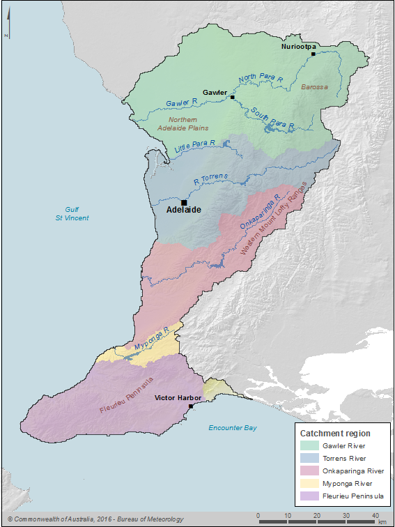 Figure R2 Contextual and catchment boundary map of the Adelaide region