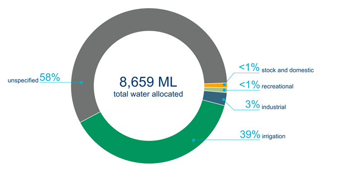 Figure S13 Surface water allocation to individual users for each licence purpose