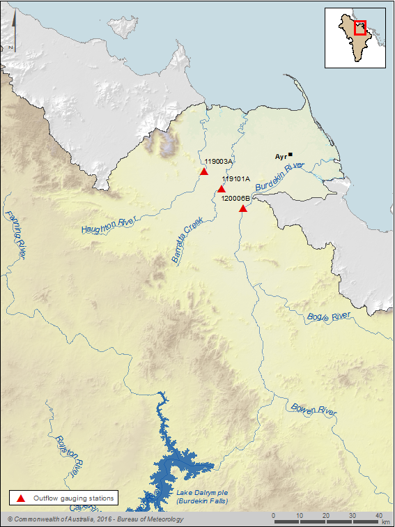 Figure N1 Gauging stations used to calculate total outflow to sea