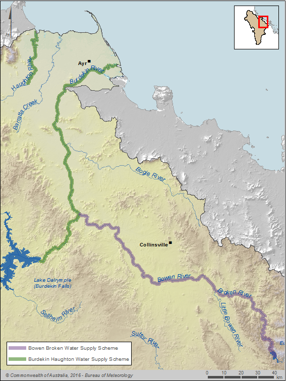 Figure R10 Water supply schemes in the Burdekin region