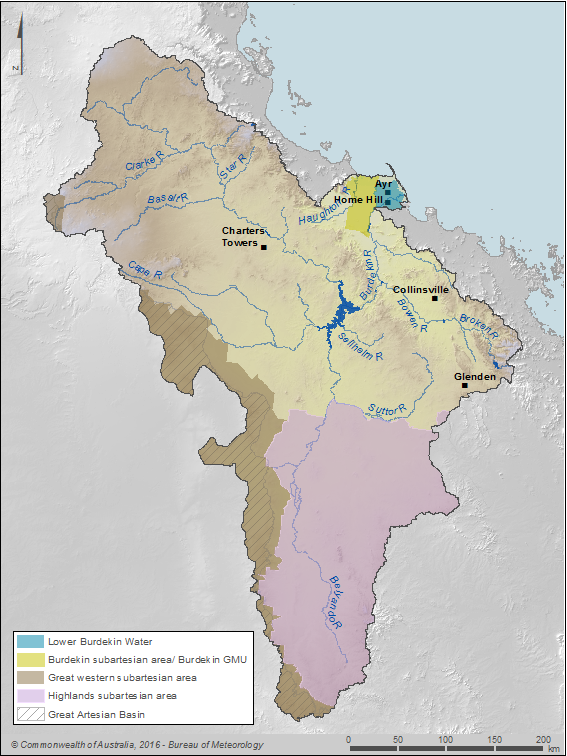 Figure R8 Groundwater zones and management areas in the Burdekin region