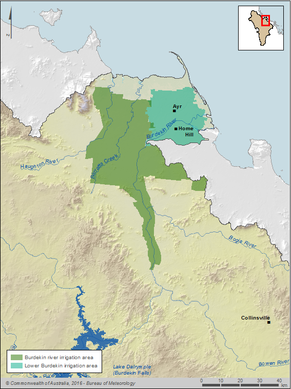 Figure R9 Irrigation areas in the Burdekin region