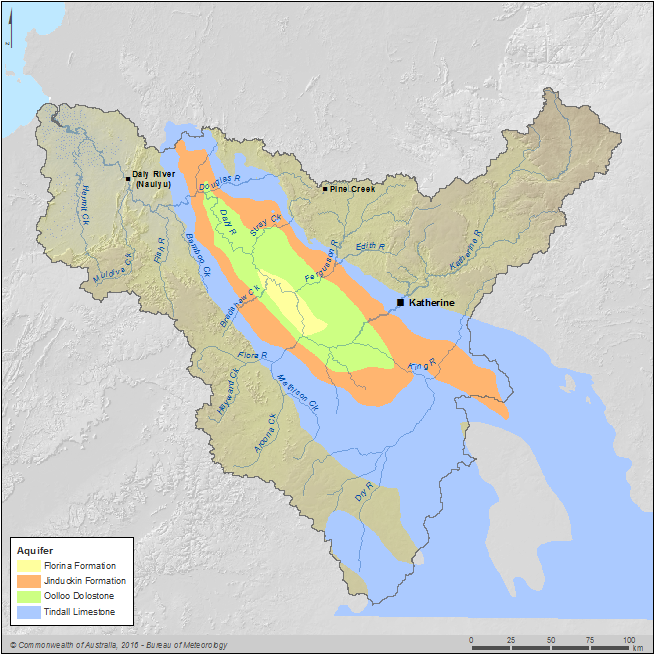 Figure N1  Map of groundwater model area relative to the Daly region boundary
