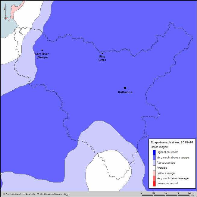 Figure C5  Map of annual potential evapotranspiration deciles for the Daly region during the 2015–16 year