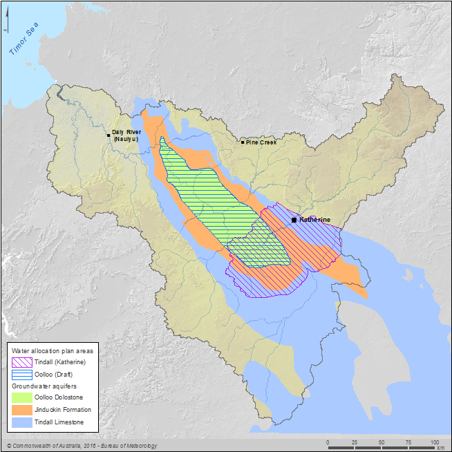 Figure R8  Map of water allocation plan areas in the Daly region