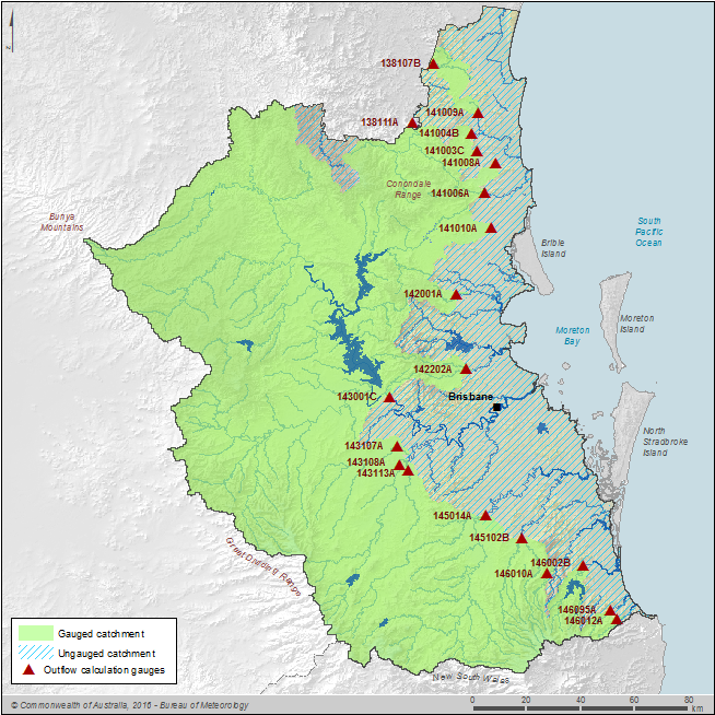 Figure N2 Gauging stations used to calculate runoff