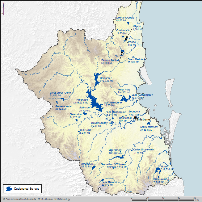 Figure R7 Surface water storages in the South East Queensland region 