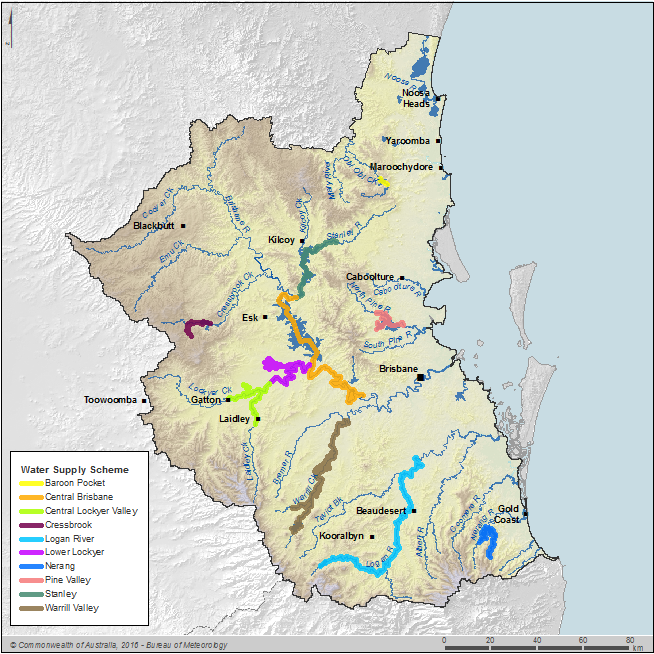 Figure R9 Water supply schemes in the South East Queensland region 