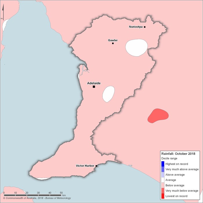 Rainfall deciles: October 2018