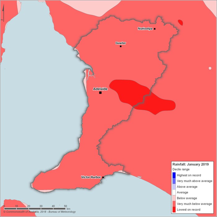 Rainfall deciles: January 2019