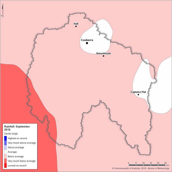 Rainfall deciles: September 2018