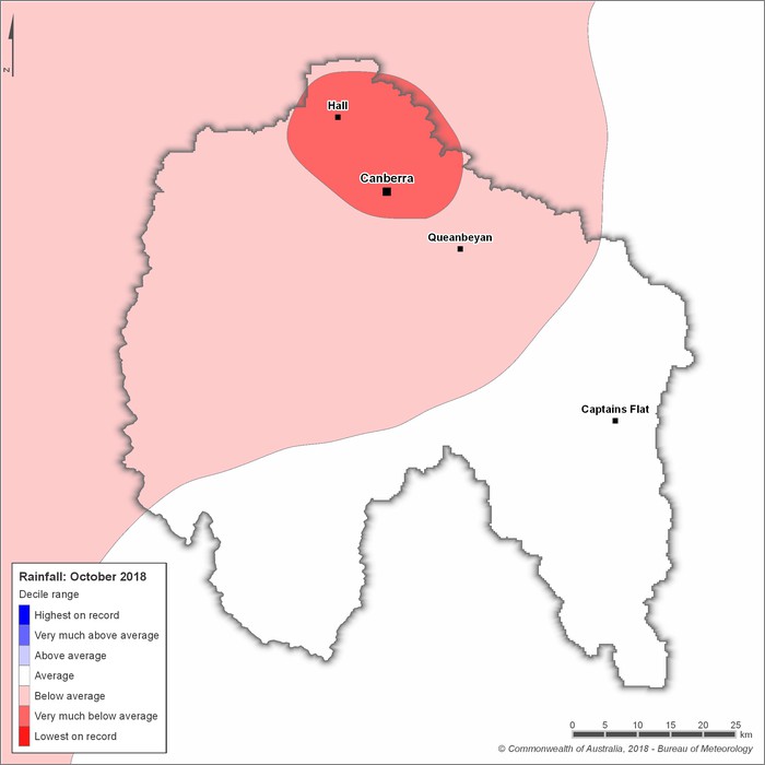 Rainfall deciles: October 2018