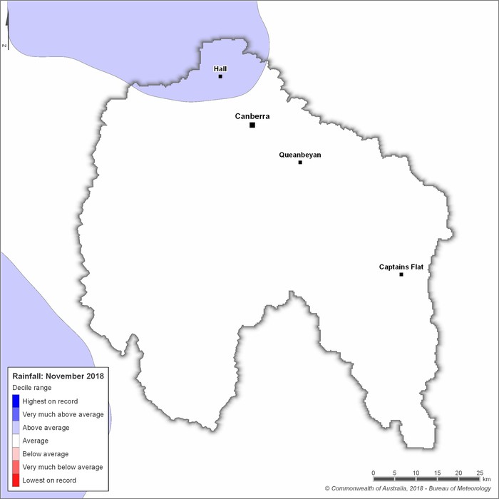 Rainfall deciles: November 2018