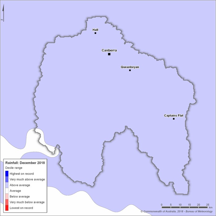 Rainfall deciles: December 2018