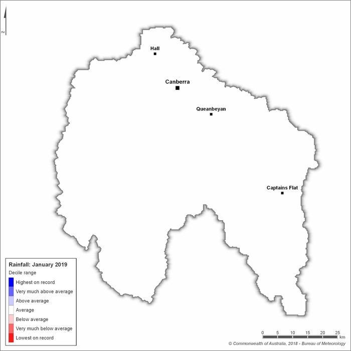 Rainfall deciles: January 2019