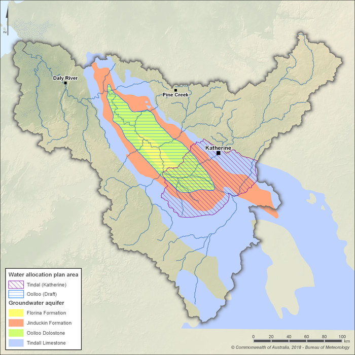 Figure R7 Map of water allocation plan areas in the Daly region