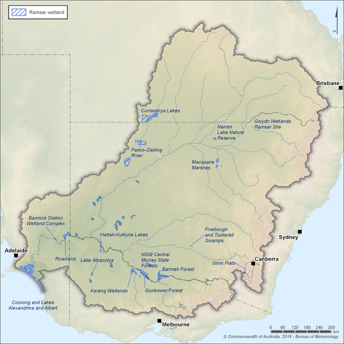 Figure R4 Ramsar wetlands in the Murray–Darling Basin region 
