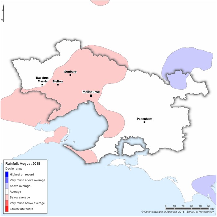 Rainfall deciles: August 2018