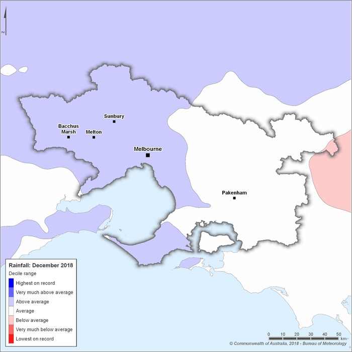 Rainfall deciles: December 2018