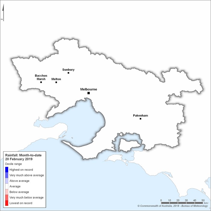 Rainfall deciles: February 2019