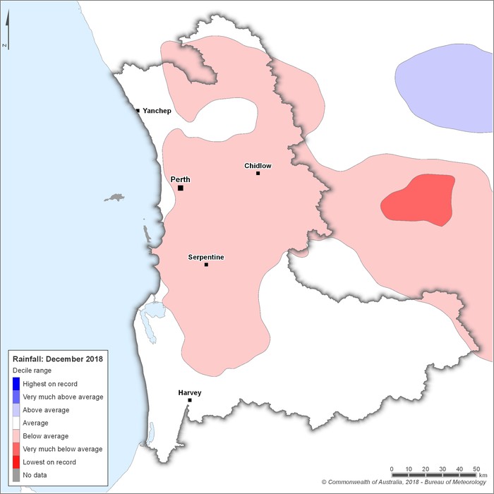 Rainfall deciles: December 2018