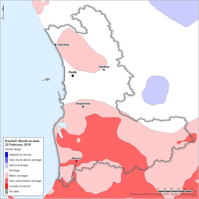 Rainfall deciles: February 2019