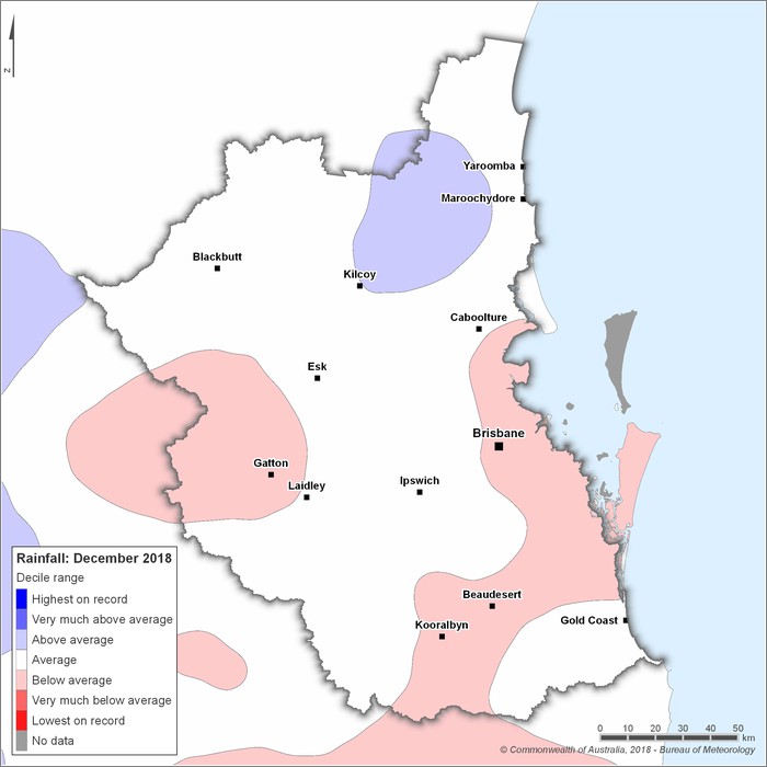 Rainfall deciles: December 2018