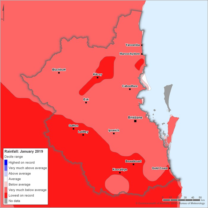 Rainfall deciles: January 2019