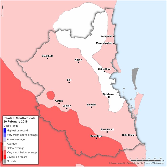 Rainfall deciles: February 2019