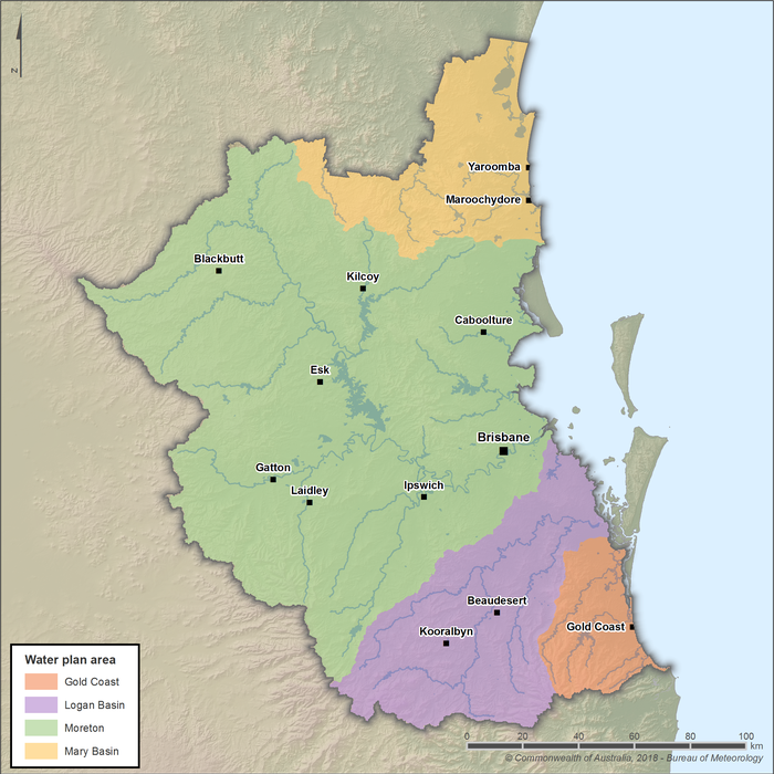 Figure R7 Water plan areas in the South East Queensland region