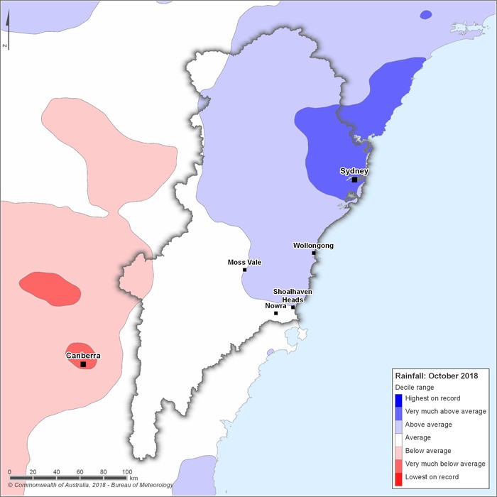 Rainfall deciles: October 2018