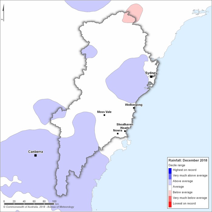 Rainfall deciles: December 2018