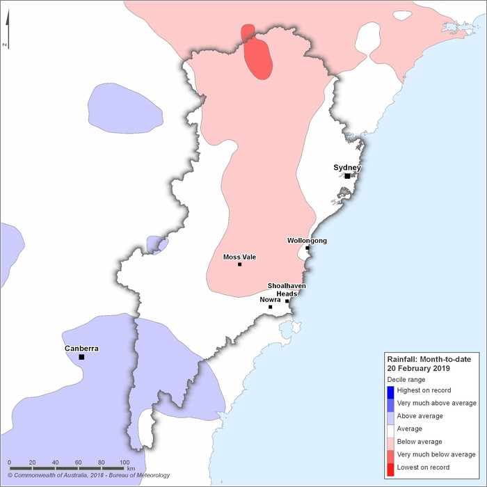 Rainfall deciles: February 2019