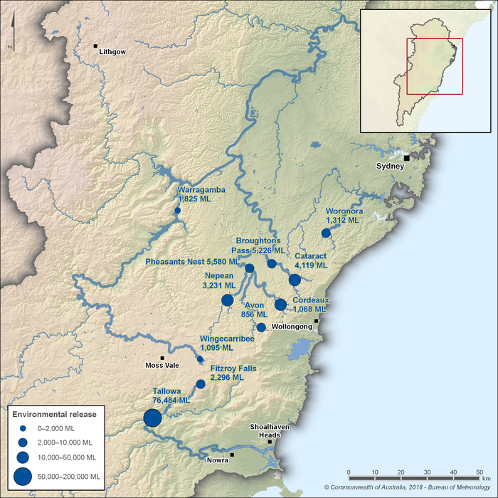 Figure S12 Surface water environmental flow releases in 2017–18