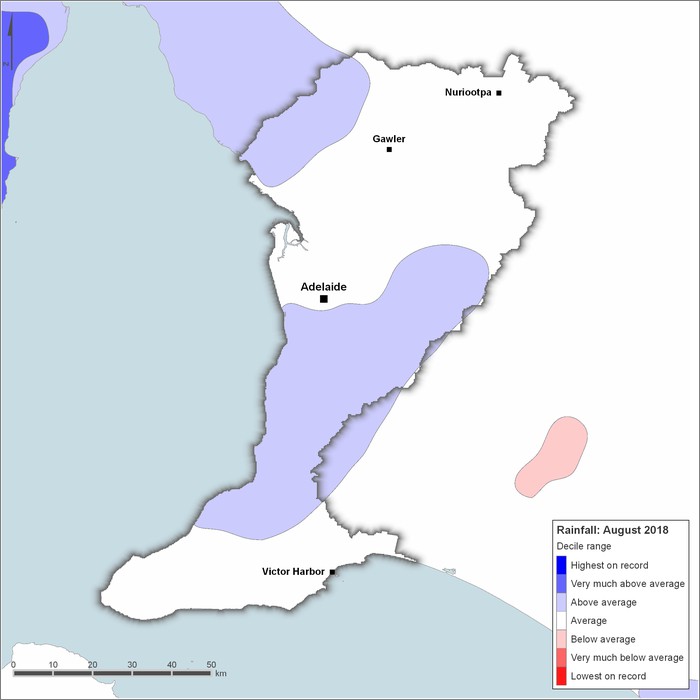 Rainfall deciles: August 2018