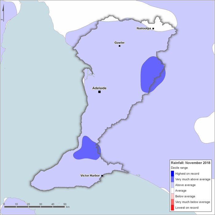 Rainfall deciles: November 2018