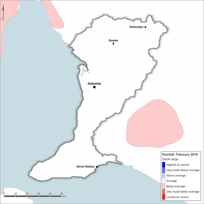 Rainfall deciles: February 2019