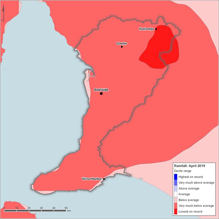 Rainfall deciles: April 2019