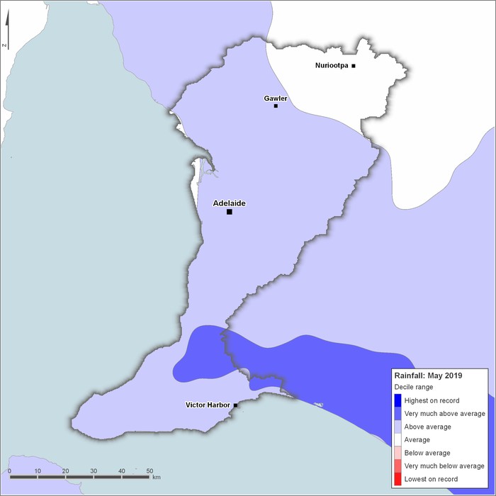Rainfall deciles: May 2019